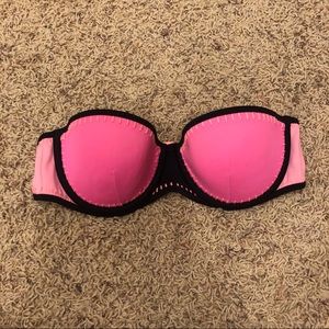 Victoria’s Secret strapless pink/black bikini top